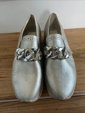 Silver Chain-Accent Women's Slip-On Loafer